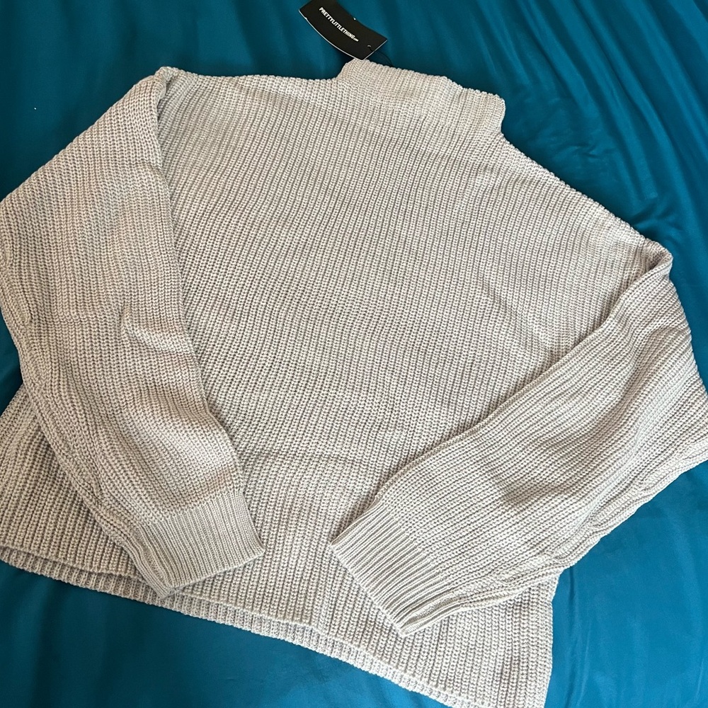 PLT gray high neck knit Sweater